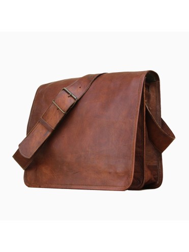 Men's Office Crossbody Genuine Leather Full Flap Shoulder Messenger  Bag